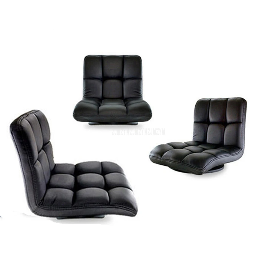 

Modern Living Room Chair Floor Soft Seating Backrest Leather 360 Degree Rotating Japanese Style Legless Chair Home Furniture