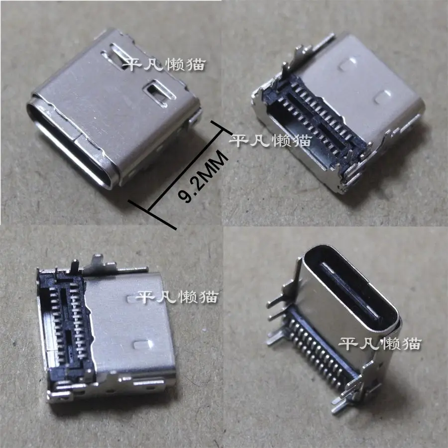 

Free shipping notebook Type-C 24 pin double row 12 pin board L=9.2MM power connector charging head