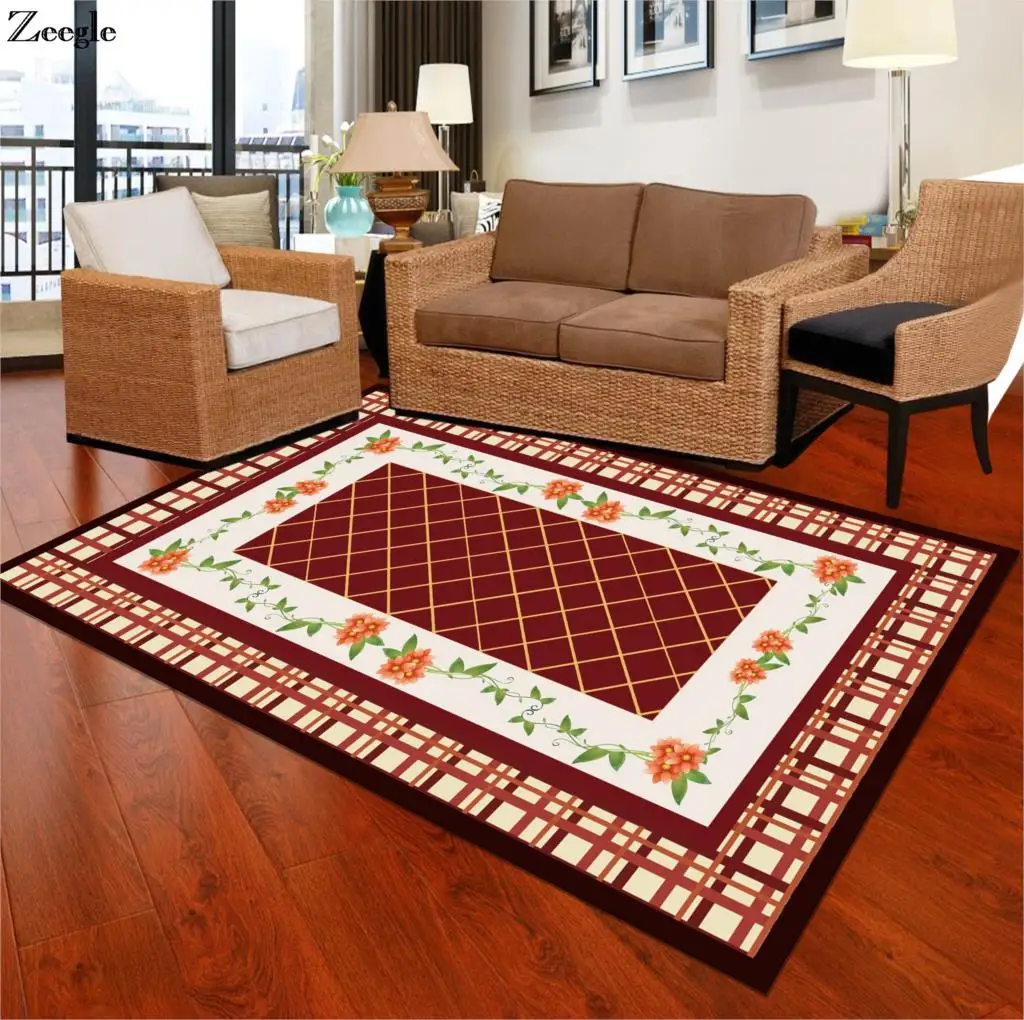 Zeegle European Rugs And Carpets For Home Living Room Anti-slip Sofa Table Area Washable Bedroom Floor Mats Cloakroom Rug | Дом и сад