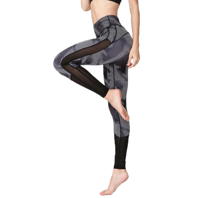Women Print Yoga Pant Outdoor Tights Fitness Gym Running Pants High Waist Female Leggings Geometric Digital Printing | Спорт и
