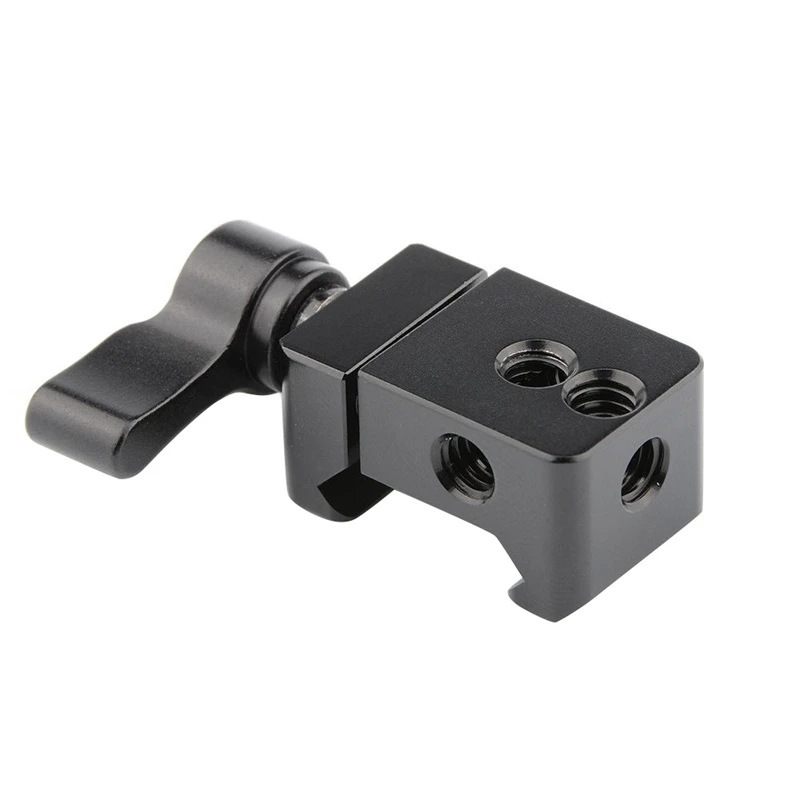 

ABGN Hot-Cold Shoe Nato Rail Clamp For Dslr With 1/4 Inch Thread Hole Spring-Loaded Knob