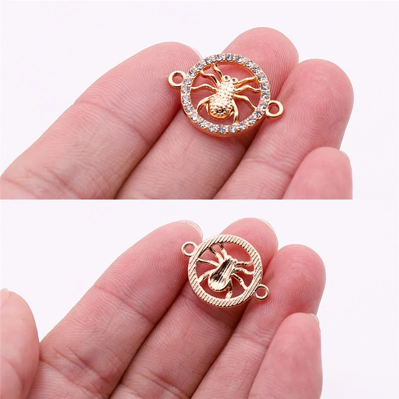 10pcs Style 34 Горячая 10 шт золотистый в форме сердца шармы-соединители с Стразы круглые соединители для животных аксессуары для изготовления ювелирных изделий на продажу - Цвет: 10pcs Style 34