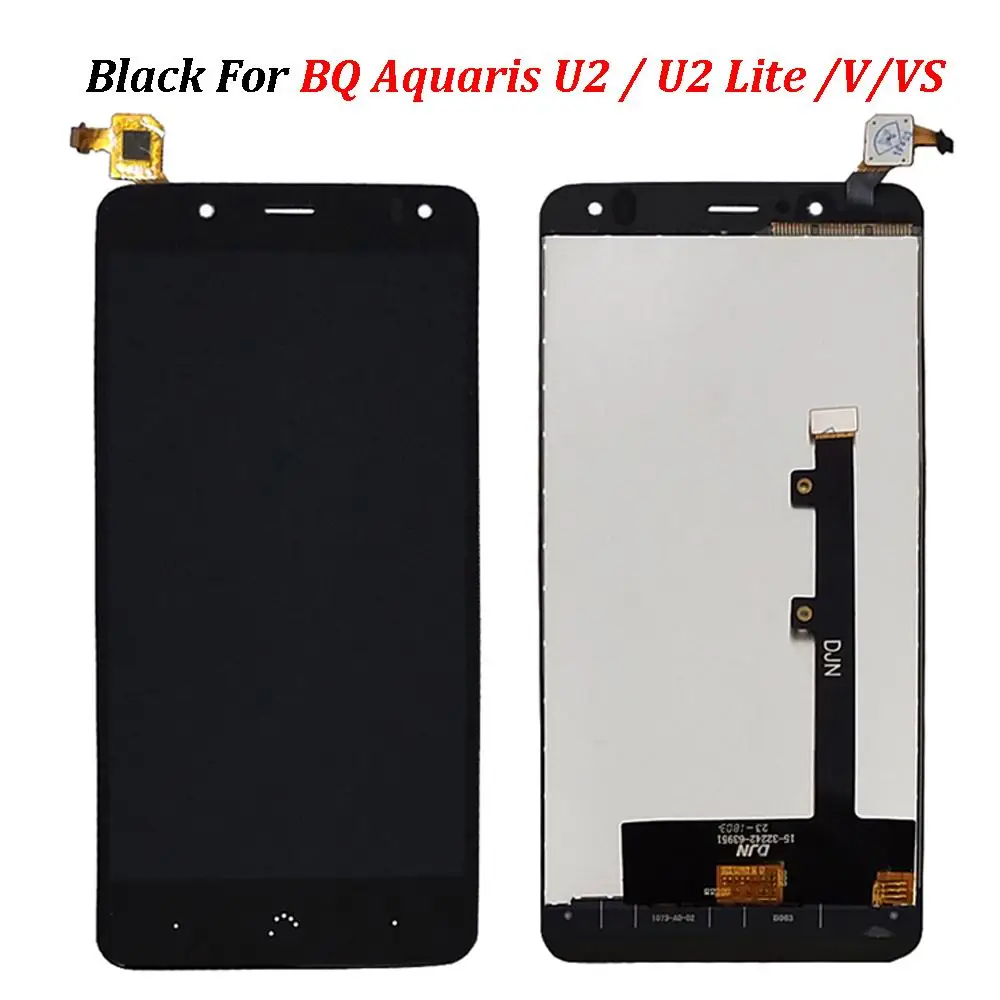 Для BQ Aquaris U2/U2 Lite для BQ Aquaris V/VS ЖК-дисплей Дисплей Сенсорный экран в сборе совместимость ЖК-дисплей Панель Tactil - Цвет: Черный