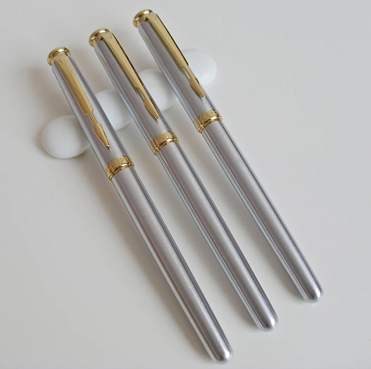 Ручка перьевая винтовая стальная золотая с зажимом|pen fountain pen|fountain penclassic pen |