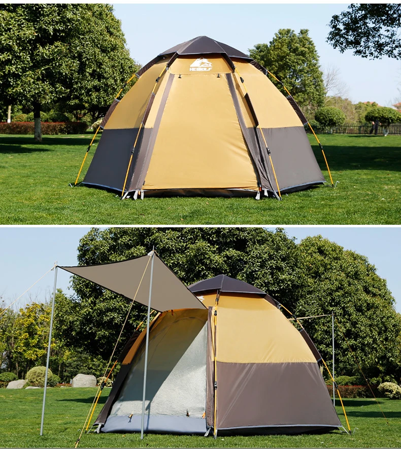 Quick Automatic Open Tent 3-4 Person Double Layer Large Camping Family For Outdoor Recreation Party Tents Awning Beach Tent