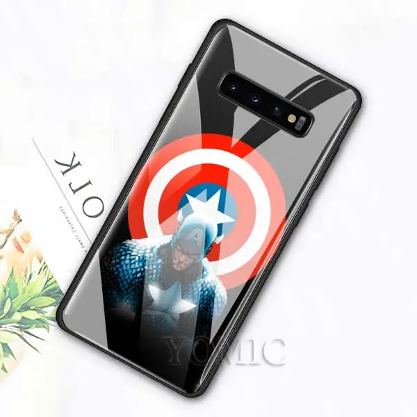 010 Чехол из закаленного стекла для samsung Galaxy S10e S10 S8 S9 Plus Note 9 10 A50 A70, чехол для телефона Мстители, Супермен, Бэтмен, роскошное стекло C - Цвет: 010