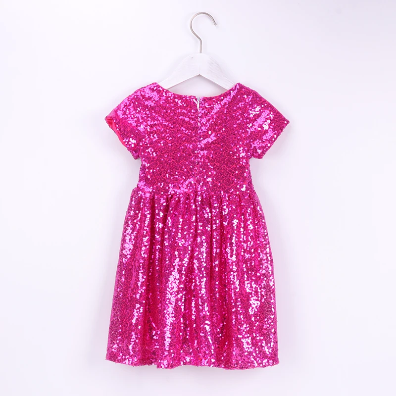 Платье с пайетками для девочек праздничное блестящее платье маленьких детей