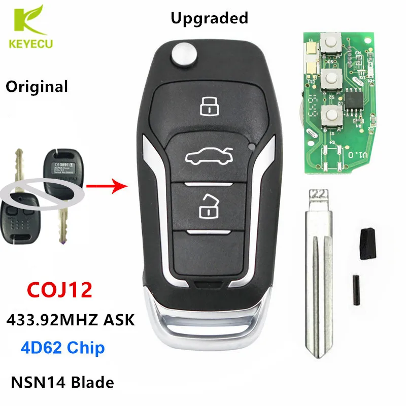 KEYECU обновленный ключ с дистанционным управлением 433 МГц 4D62 для австралийского