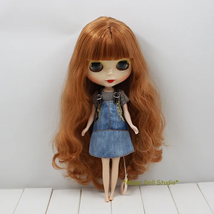 [MG178] Горячая Распродажа 2018 Neoblythe Clothes # серый топ и джинсовая юбка на подтяжках