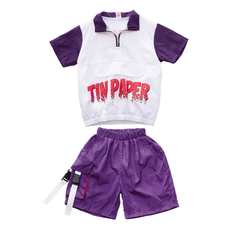 Детская одежда в стиле хип хоп Повседневная рубашка топ шорты для мальчиков