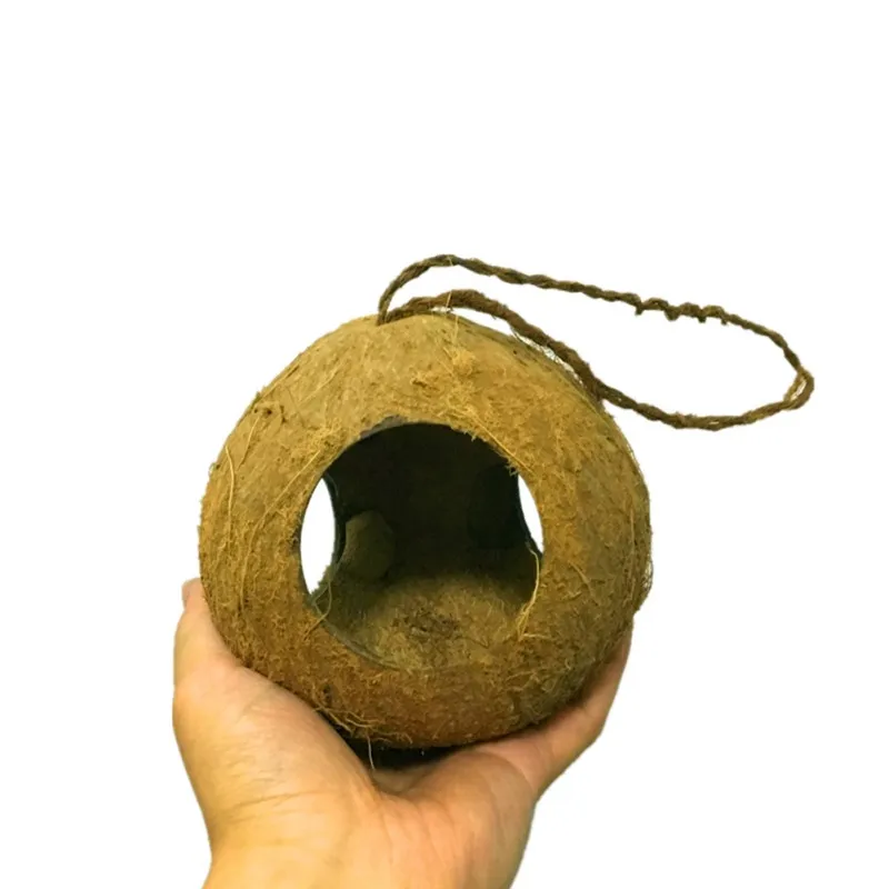 Pet Кокосовая Скорлупа Птичье гнездо для попугая домик клетка игрушка кормушка с