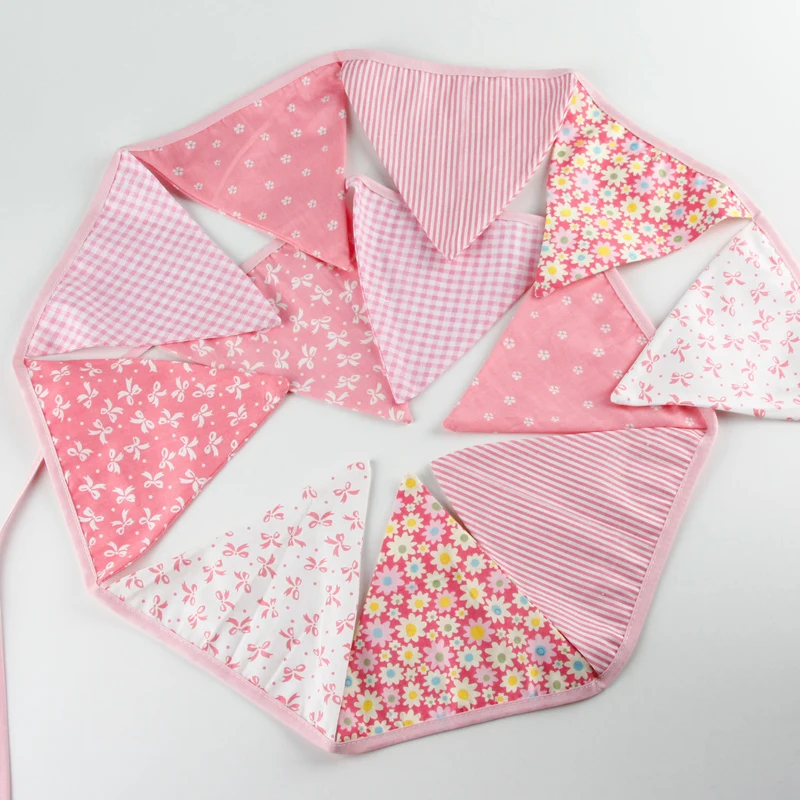 Моющийся розовый банер 3 2 м 12 флагов гирлянда детский бандаж для дня рождения