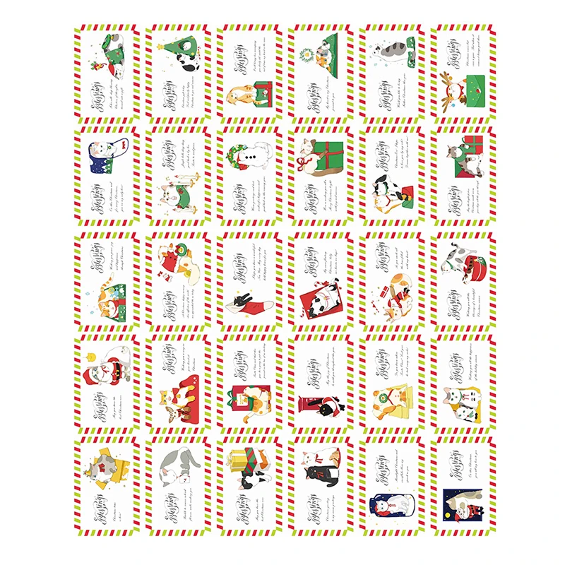 30 шт./кор. открытка Merry Christmas бумажная поздравительная карточка на Рождество и