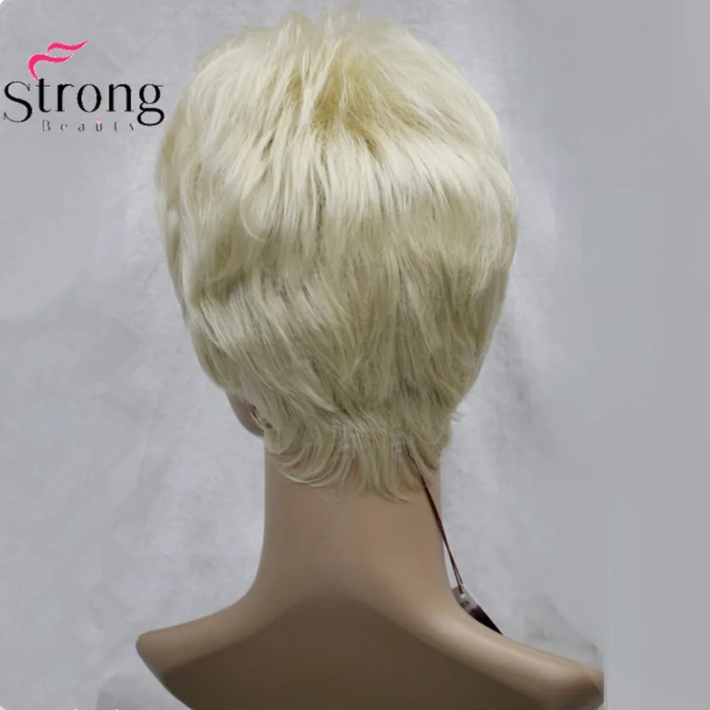 StrongBeauty женский синтетический парик черный/Блонд короткие прямые волосы натуральные парики