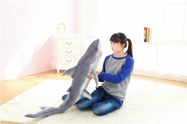 Мягкая плюшевая игрушка большая 140 см серая акула мягкая декоративная подушка