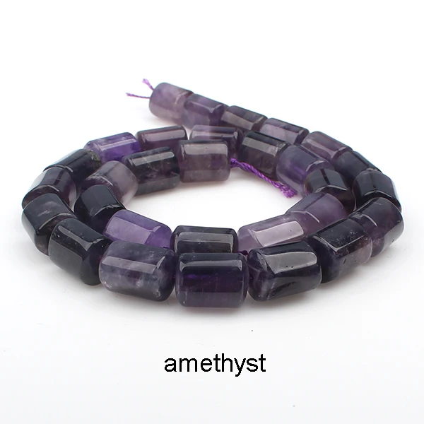 Amethyst 1 нитка в форме треугольной призмы натуральный Aquamarin Amazon Роза Prehnit e Тигрового Глаза перфорированные повседневные бусины для ювелирных изделий - Цвет: Amethyst