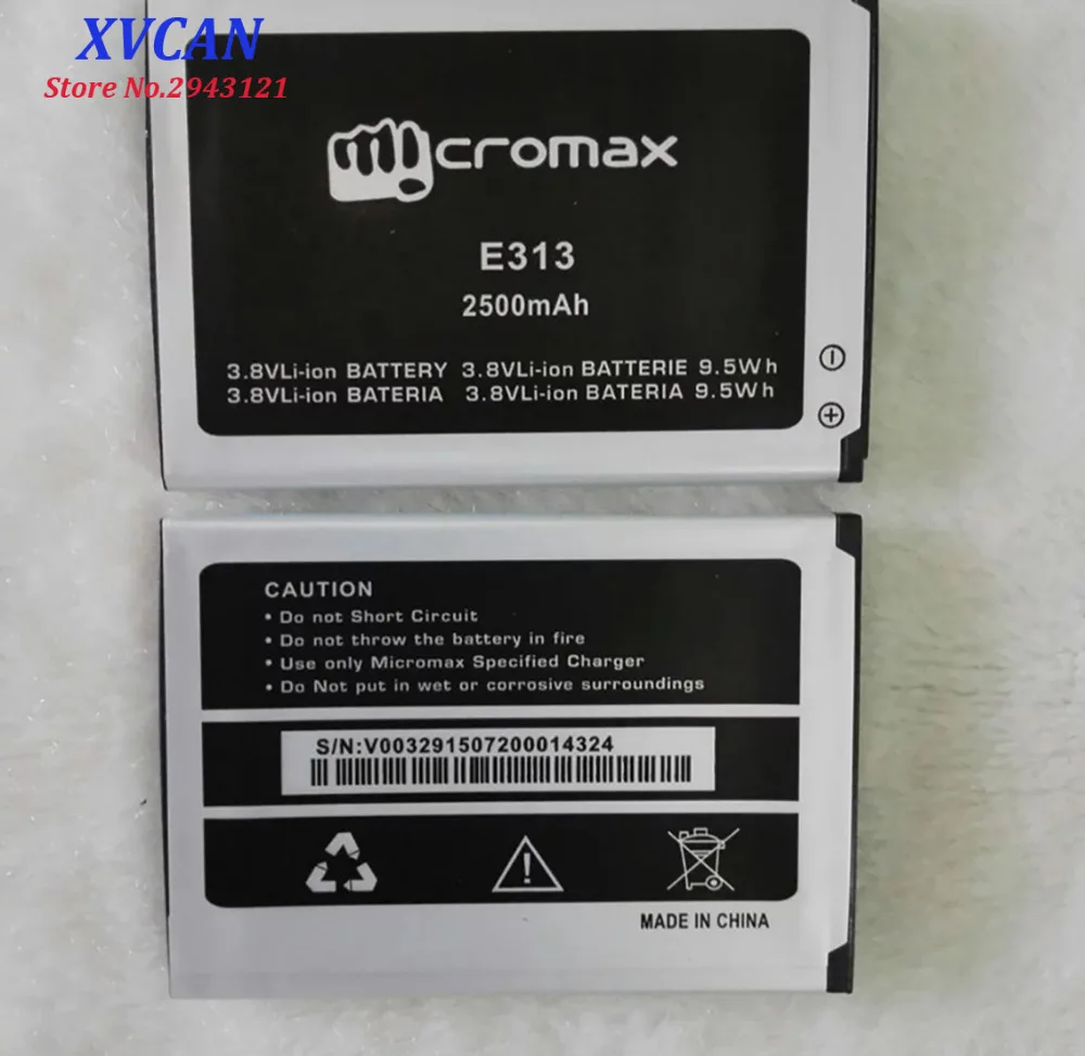 Высокое качество оригинальный для Micromax E313 мобильный телефон литиевая батарея 2500