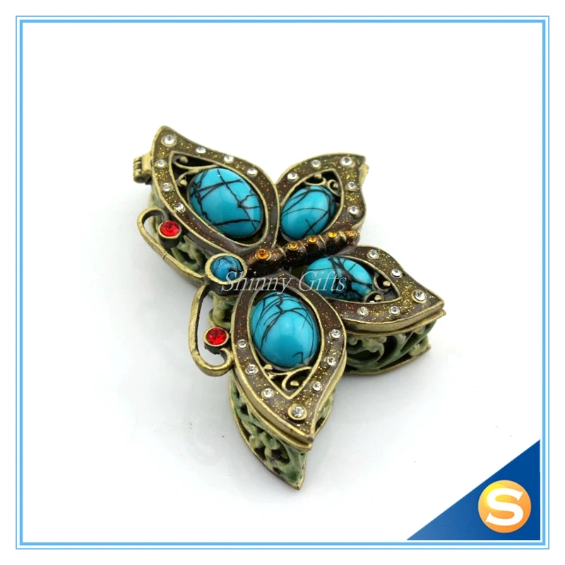 Ручная эмалированная безделушка в форме бабочки Подарочная коробка для