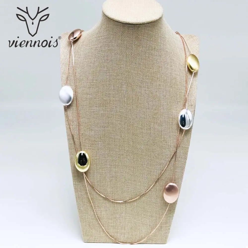 Viennois новинка Круглый свитер цепочка смешанный цвет розового золота длинное