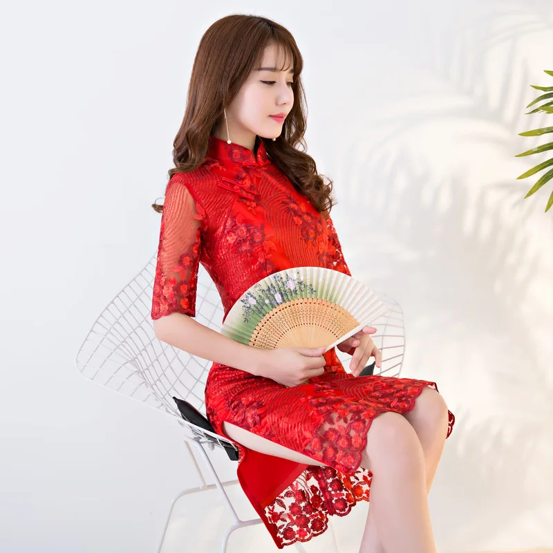 Свадебные Ципао в китайском стиле красный qipao Cheongsam платье|cheongsam dress|cheongsam style
