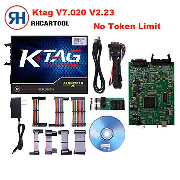 ktag green pcb OBD2 диагностический инструмент Ktag V7.020 V2.23 ECU чип тюнинг Программирование инструмент без жетона лимит онлайн ЕС красный мастер версия K-TAG 7,020 - Цвет: ktag green pcb