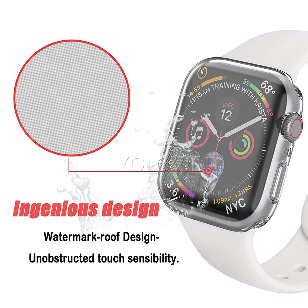 Силиконовые полная защитная крышка для экрана Apple Watch серии 4 44 мм 40 ультра тонкий