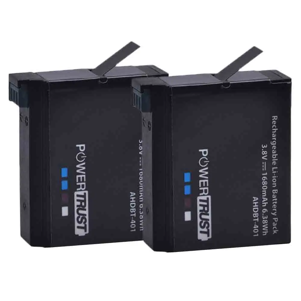 2B PowerTrust 4 шт. 3,8 V AHDBT 401 1680mAh для Go Pro AHDBT-401 AHDBT401 литий-ионный аккумулятор для цифровой камеры GoPro 4 HD Hero 4 Hero4 - Цвет: 2B