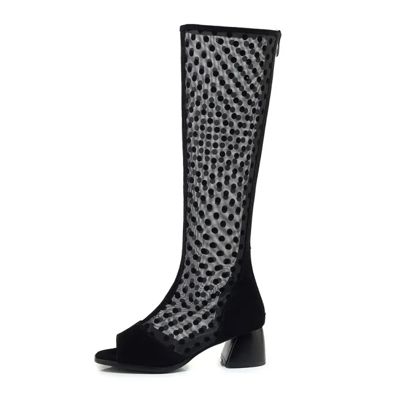 Женские ботинки новые модные летние женские туфли-трубы с открытым носком на