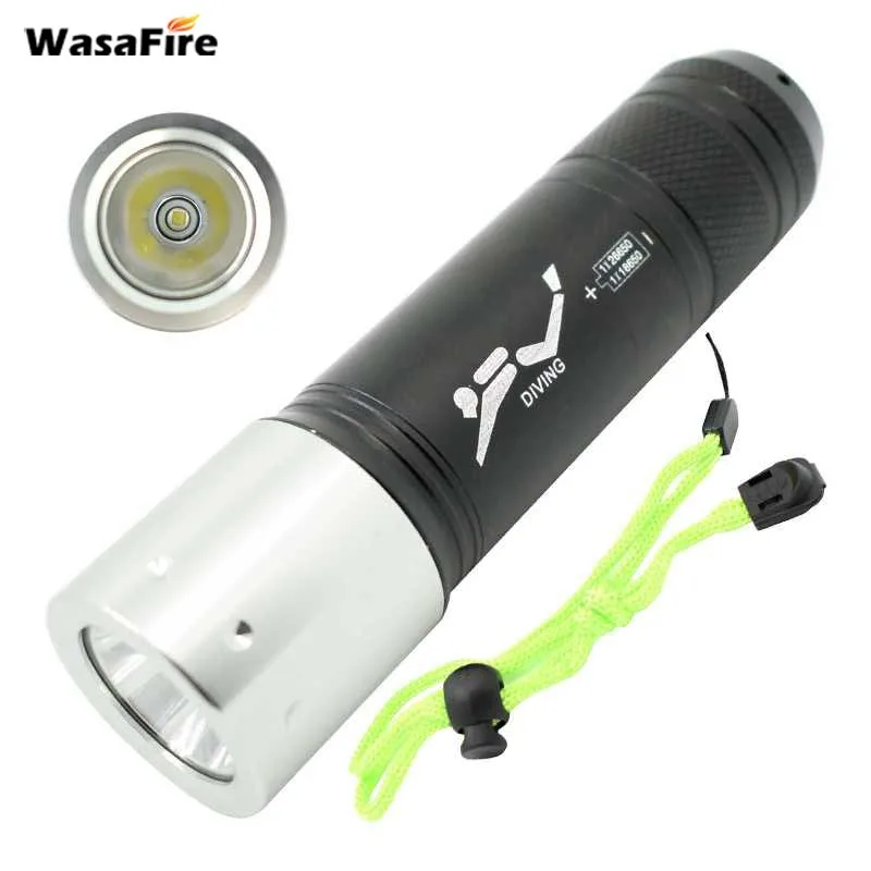 Светодиодный фонарь Wasafire T6 для подводного погружения портативный с