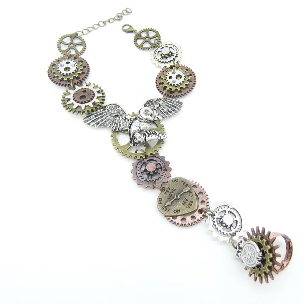 Новинка 2018 оригинальное кольцо с подвеской летающая сова и часы модный браслет в