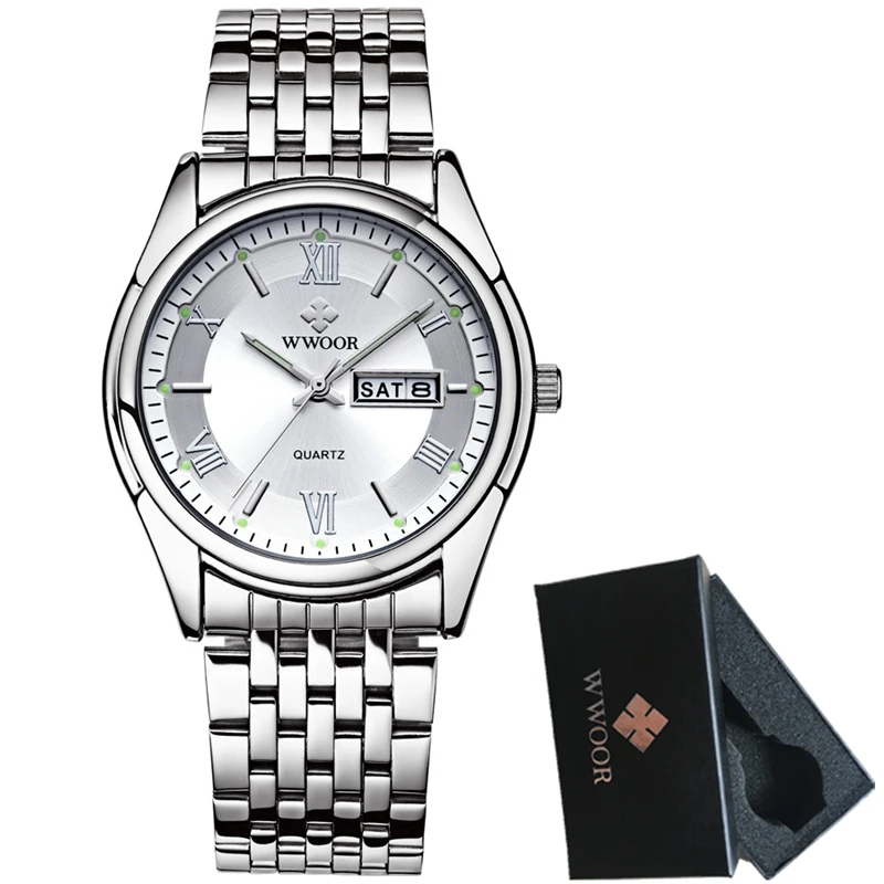 WWOOR мужские спортивные часы от ведущего бренда Роскошные Кварцевые полностью
