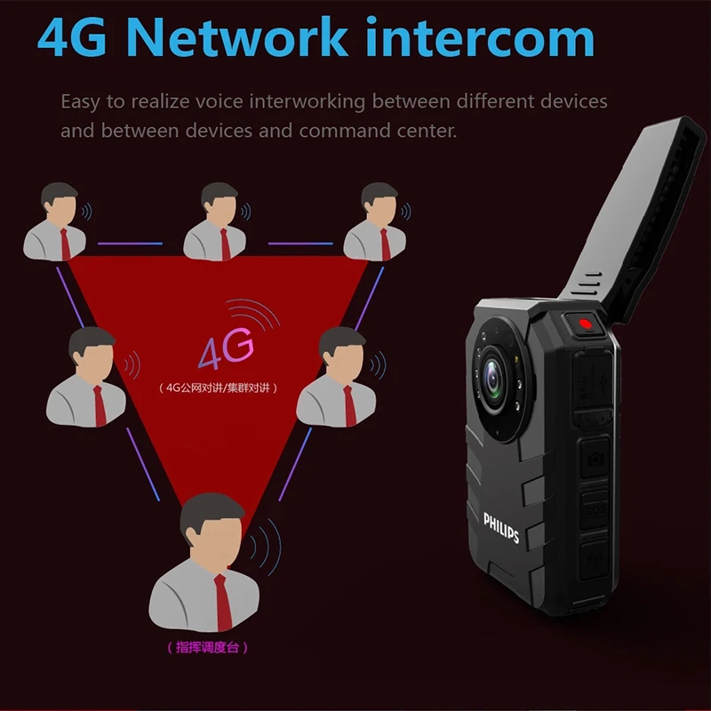 Philips Wi-Fi 4G Police Body Wear камера IP68 Водонепроницаемый GPS Beidou BT4.0 Andriod система OV4689 |