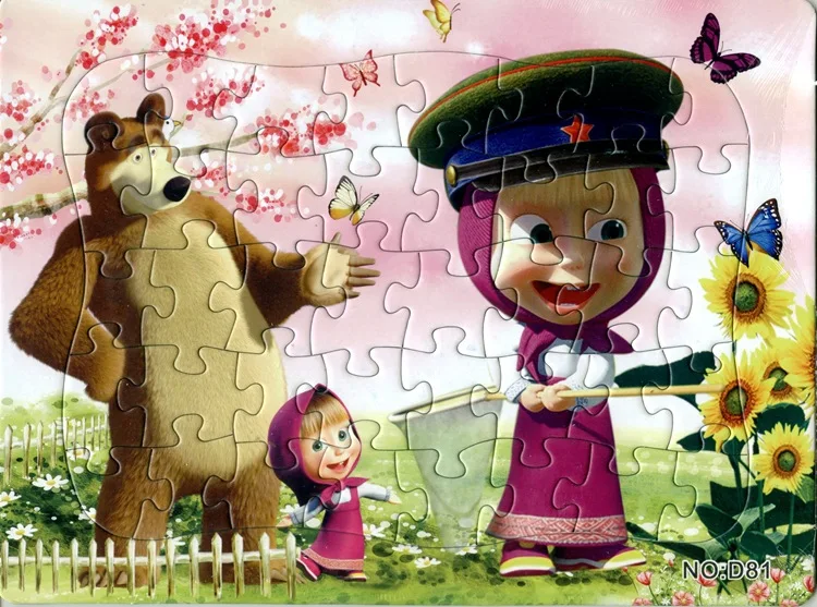 2 шт./лот планарная головоломка 40 шт. бумажная Martha and bear story Пазлы игрушки Детские обучающие игрушки, пазлы для детей