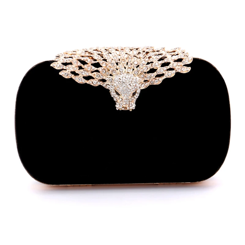 Черный Дракон Дизайн Бриллианты Женские сумки бархат маленький кошелек