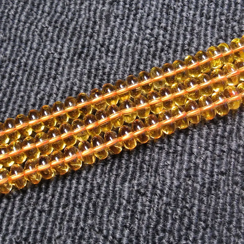 4x8 мм бусины из натурального желтого цитрина разделитель Rondelle DIY Свободные