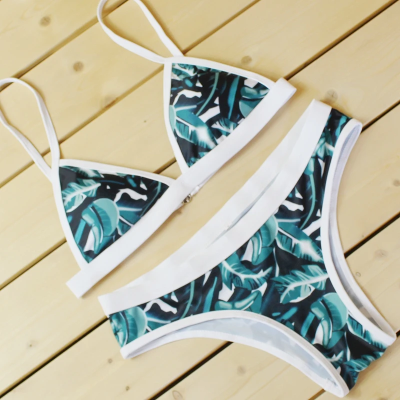 Ура пикантные Комплект бикини женские однотонные Push Up Плавание Костюм