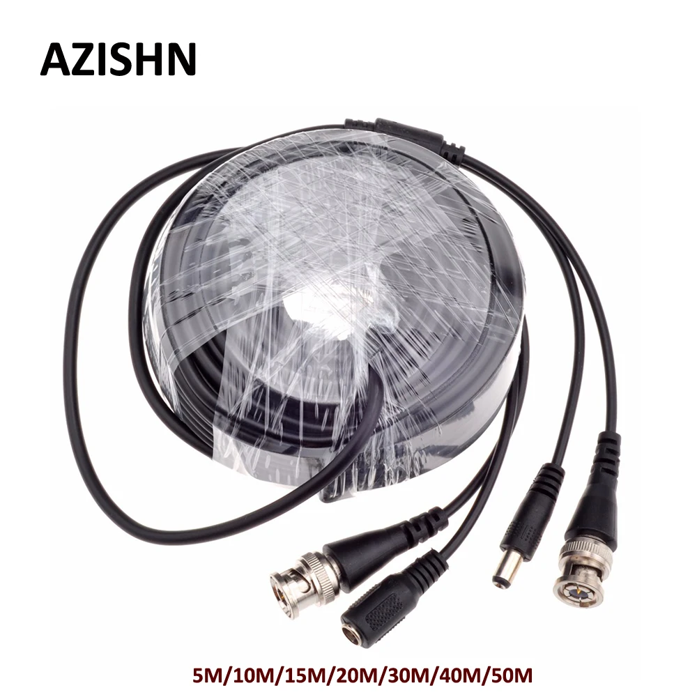Кабель BNC для видеонаблюдения AZISHN вилка постоянного тока AHD/аналоговых камер 5 м/10