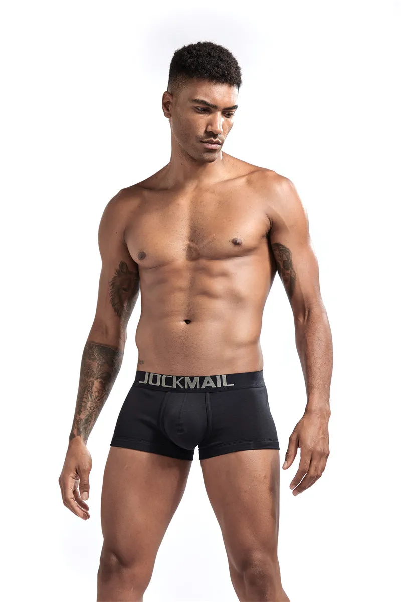 JOCKMAI, мужское нижнее белье, хлопковые боксеры, 4 цвета, мужские шорты, мягкие, удобные трусики, Слип, одноцветные, мужские боксеры, Сексуальная Домашняя одежда, u-выпуклая