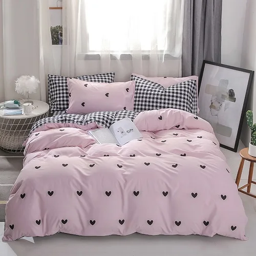 bedding set 11 Ультра мягкий пододеяльник, пододеяльник, простыня, подушка, shams, 3/4 шт., двойной, queen King size, постельный комплект, серый, белый, черный, розовый цвет - Цвет: bedding set 11