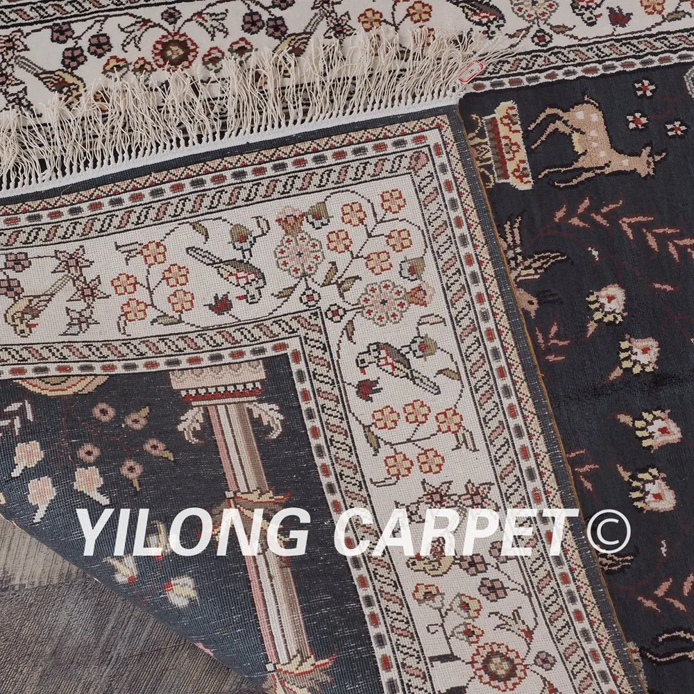 YILONG 3 'x 5' синие шелковые натуральные ковры ручной работы из Турции стильные