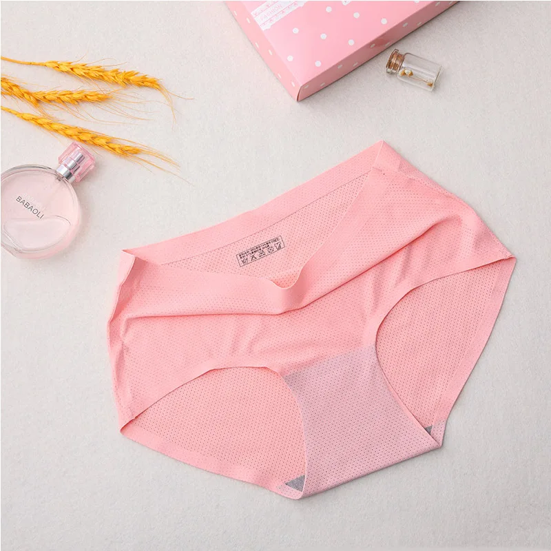 Pink Женские трусы, летние сексуальные женские трусики, дышащие сетчатые прозрачные трусики больших размеров, интимное женское нижнее белье - Цвет: Pink