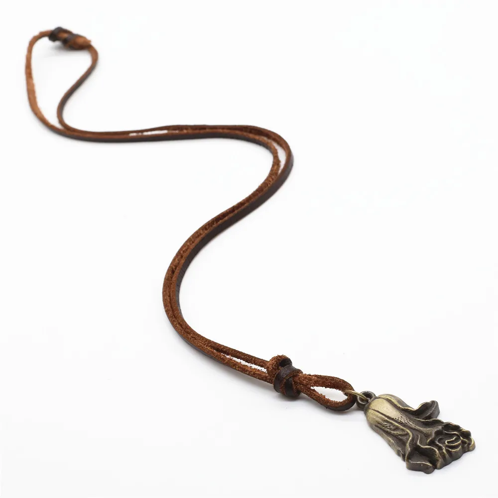 Цепочка Из Натуральной воловьей кожи для мужчин и женщин Повседневная Длинная