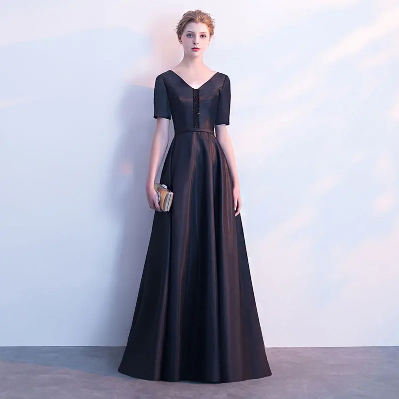 Женское вечернее платье расшитое бисером с коротким рукавом | Свадьбы и