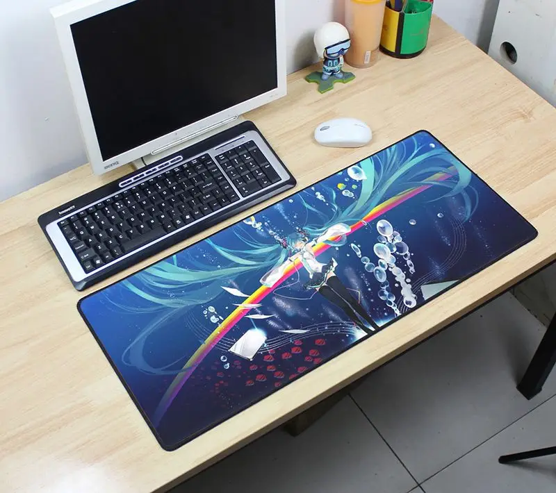Size700x300x2mm Хацунэ Мику коврик для мыши lockrand 700x300 мм игровой коврик для мыши геймер Коврик для мыши Аниме-пэд клавиатура компьютерная мышь милые игровые коврики - Цвет: Size700x300x2mm