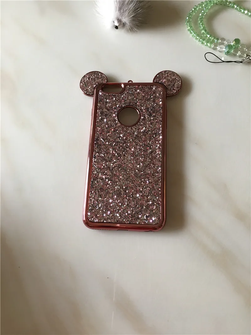 Подлинная Мода Микки Диаманта bling Кролик Форма Защитный Телефон Случае Роскошные
