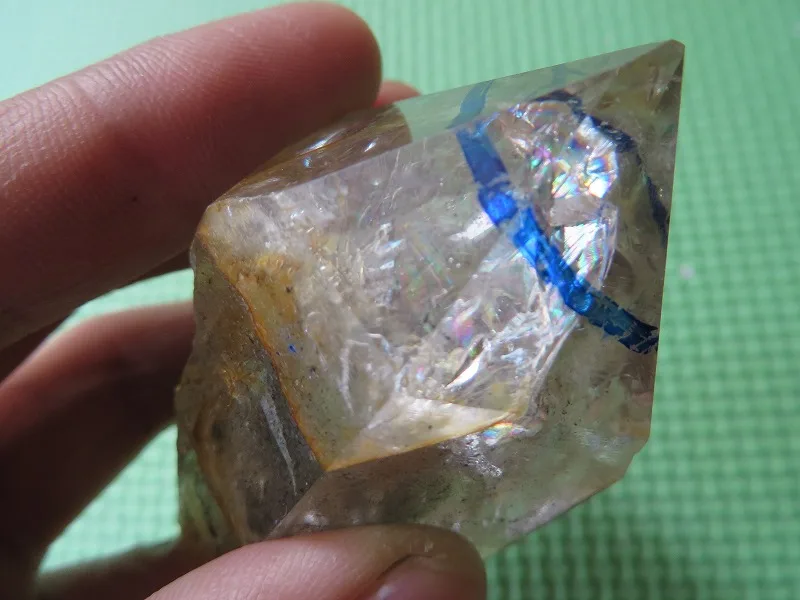 Натуральный прозрачный кварцевый кристалл фототкань с великолепными радужными