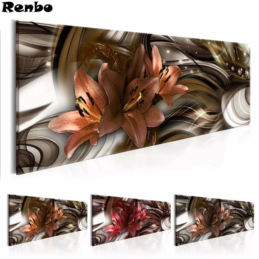 5d Diamond Painting Abstract Lily Flower Picture Of Rhinestone Full Square Drill Diy Mosaic Embroidery Handmade Gift | Дом и сад