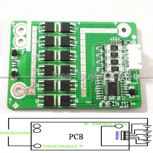 4S 12V 50A Батарея защиты BMS доска с баланс 4 пачки локоны волос LiFePo4 литий железо