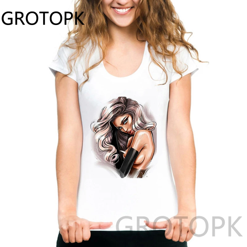 512975 Футболка для девочек и собак с принтом Kawaii Femme, хлопковая белая футболка с коротким рукавом, корейский стиль, футболки с графическим принтом, женская уличная одежда в стиле Харадзюку - Цвет: 512975