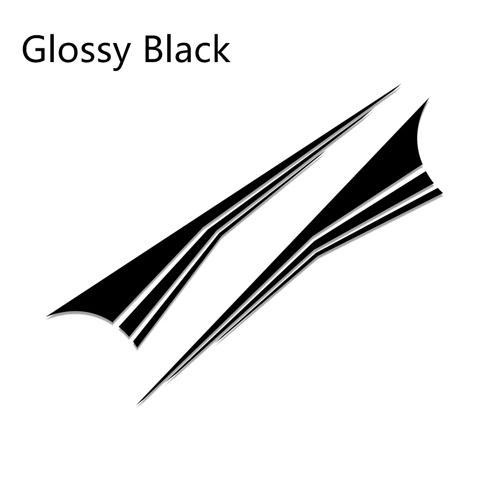 Glossy Black 2 шт 220 см х 48 см стильная Автомобильная наклейка с длинной боковой полосой, Авто Виниловая наклейка, украшение автомобиля, сделай сам, стильная наклейка, аксессуары для тюнинга автомобиля - Название цвета: Glossy Black